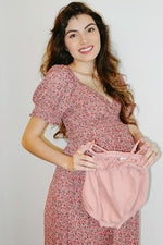 Pink Floral Puff Sleeve Maternity Maxi Dress by PinkBlush