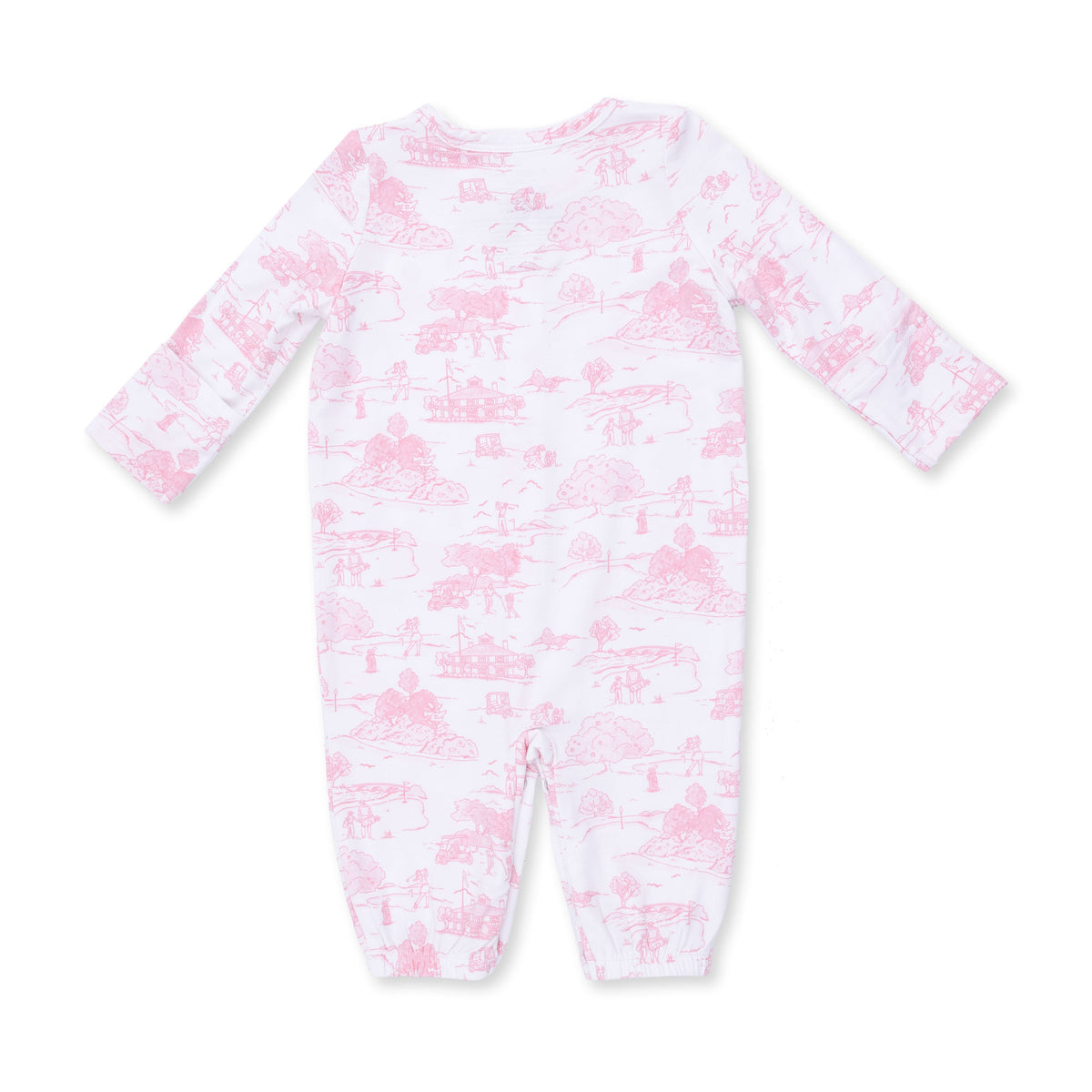 Golf Toile Pink - Convertible Gown and Knot Headband by Angel Dear