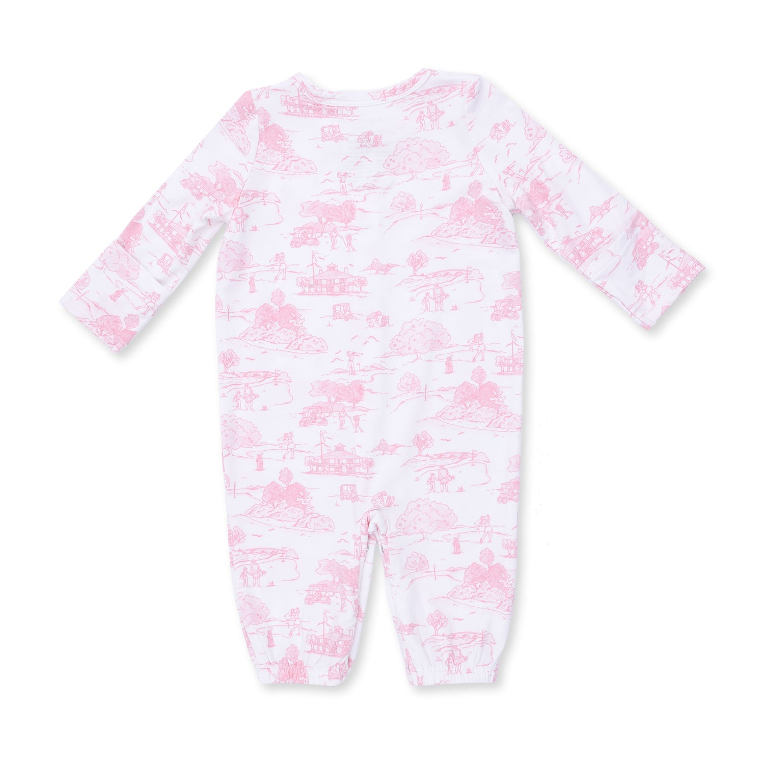 Golf Toile Pink - Convertible Gown and Knot Headband