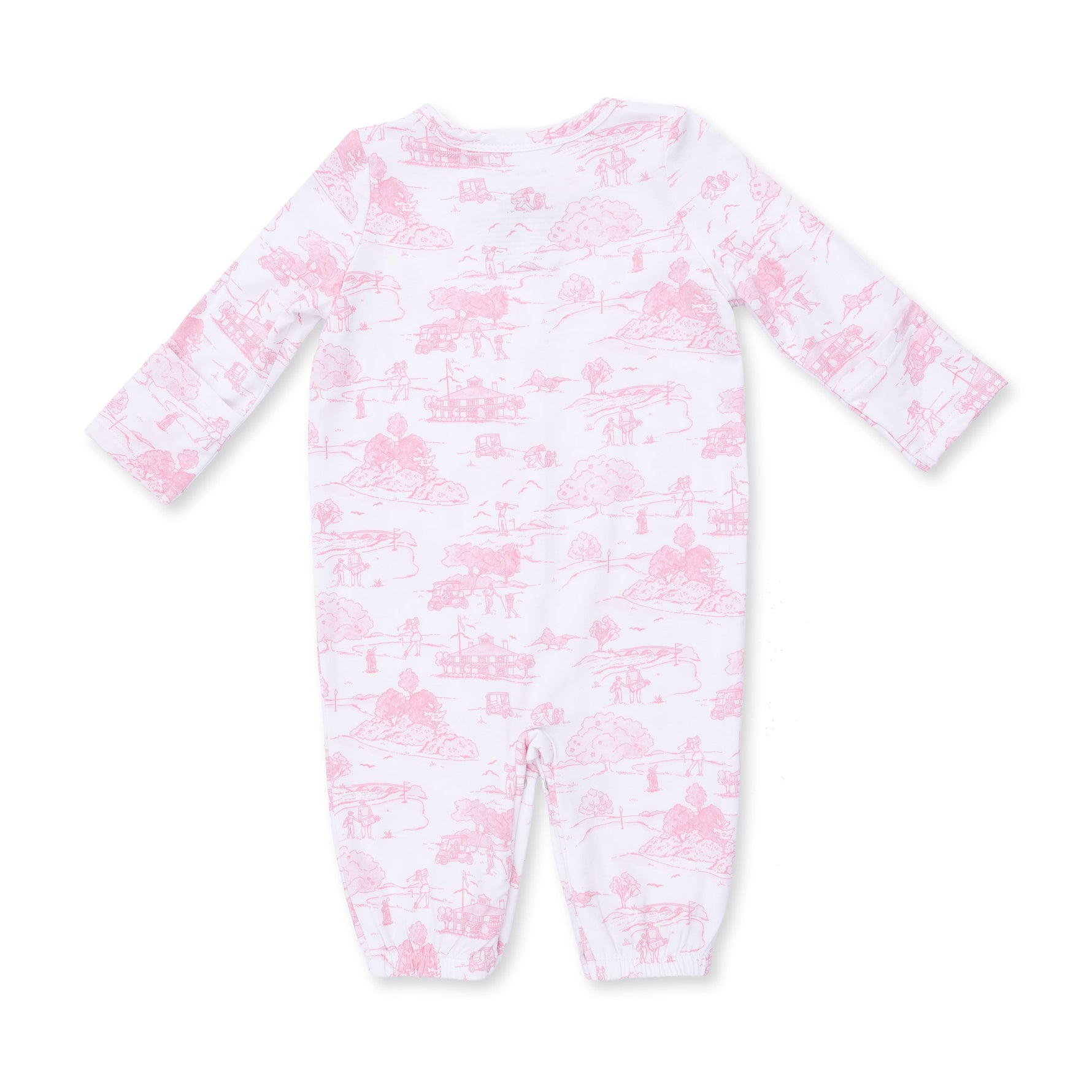 Golf Toile Pink - Convertible Gown and Knot Headband by Angel Dear