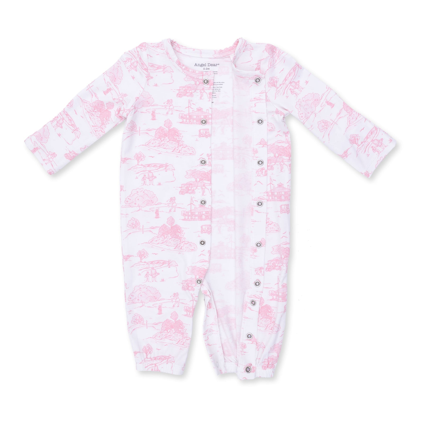 Golf Toile Pink - Convertible Gown and Knot Headband by Angel Dear