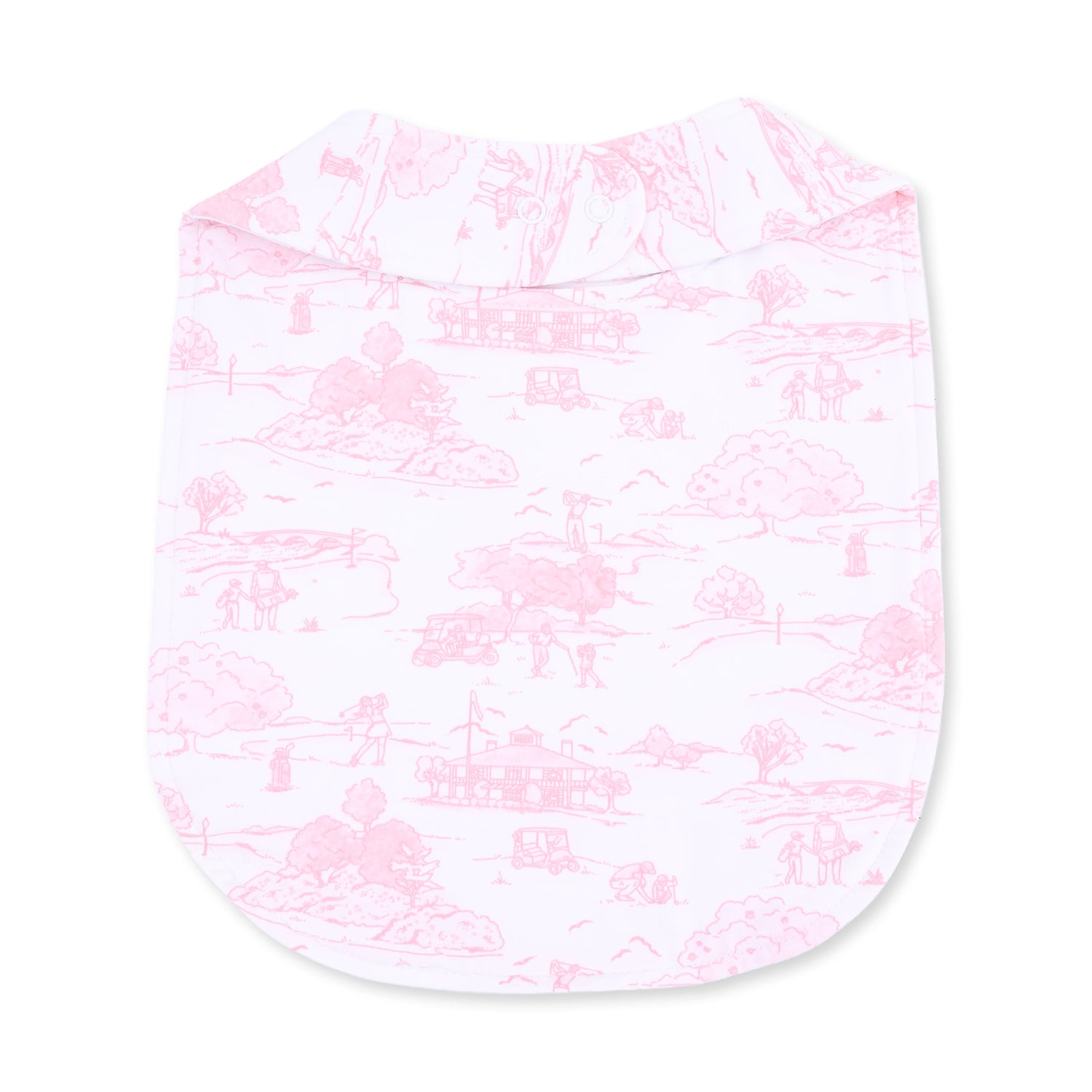 Golf Toile Pink - Feeding Bib