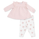 Veiled Pink Bows - Long Sleeve Sweatshirt with Ruffles and Leggings by Angel Dear