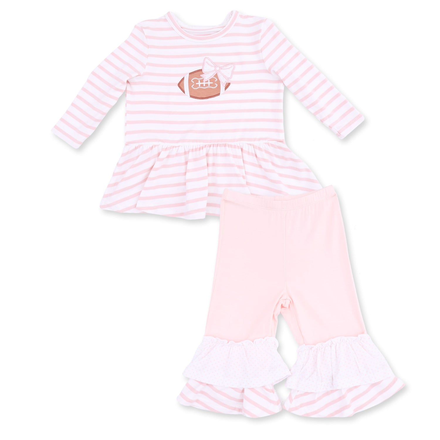 Football Dot and Stripe - Long Sleeve Peplum Top and Ruffle Bells by Angel Dear (view 2 of 7)