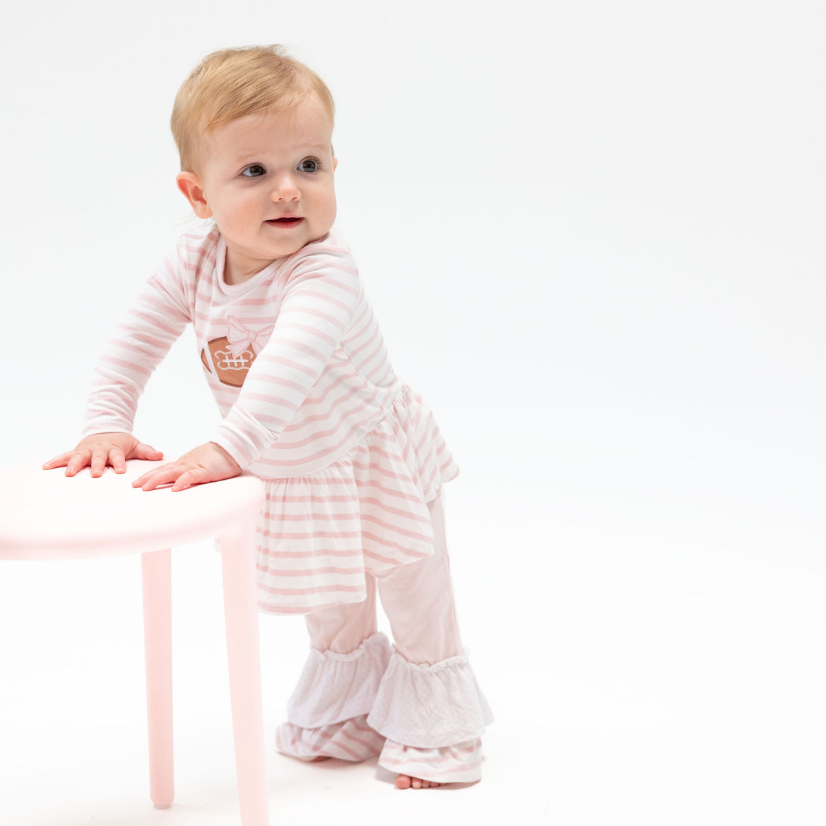 Football Dot and Stripe - Long Sleeve Peplum Top and Ruffle Bells by Angel Dear