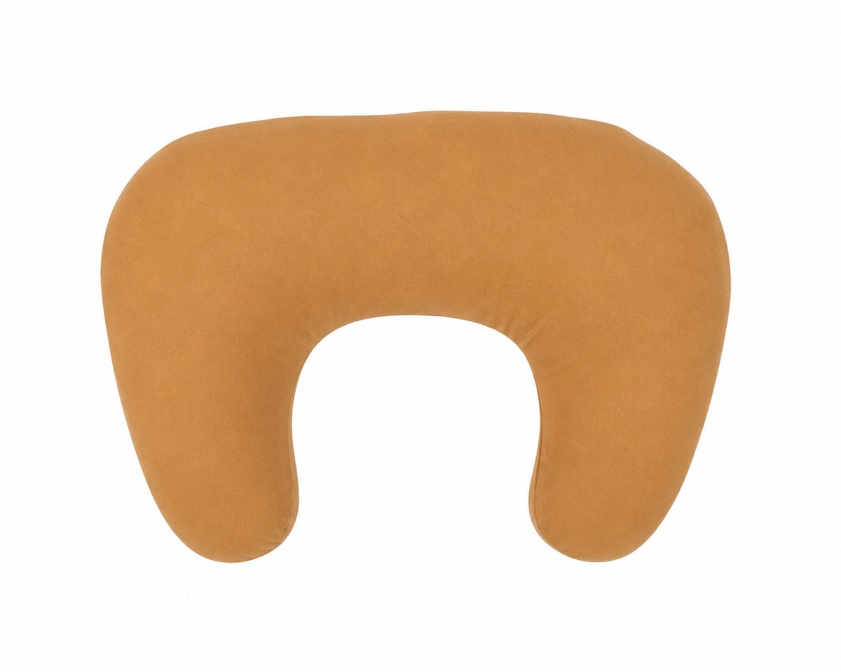 Brown Solid Ruffle Nursing Pillow Cover by Little Mae & Co