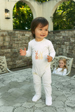 Bo Bunny Footie Long Sleeve Baby Onesie With Patch Graphic And Snap Closures Red by Crew Kids NY at Everetts Place