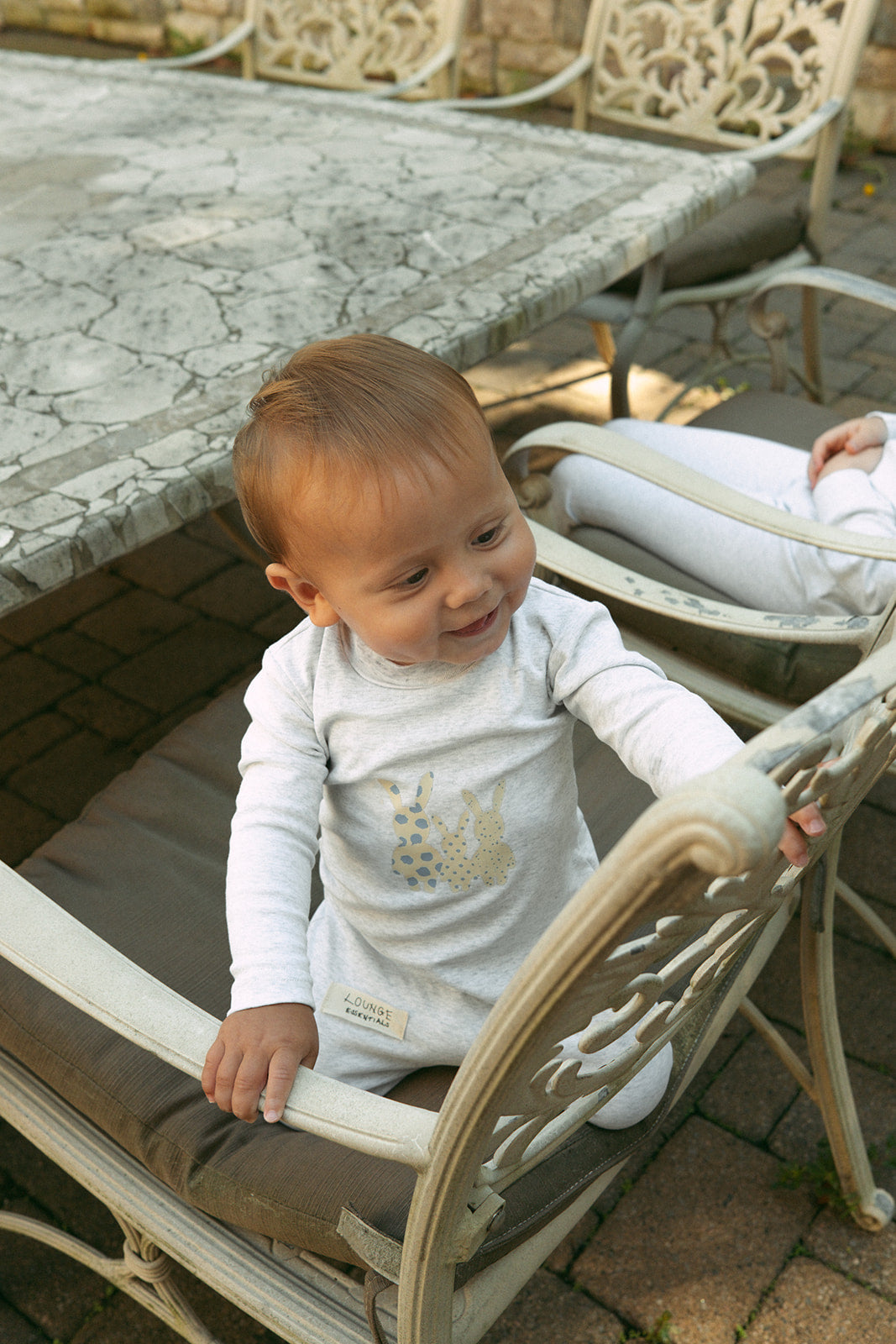Blue Long Sleeve Baby Onesie With Front Patch Graphic And Snap Closures by Crew Kids NY at Everetts Place