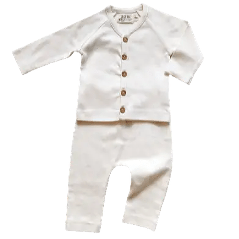 LUCY LUE ORGANICS Organic Newborn Top & Pant Set | Undyed - 
