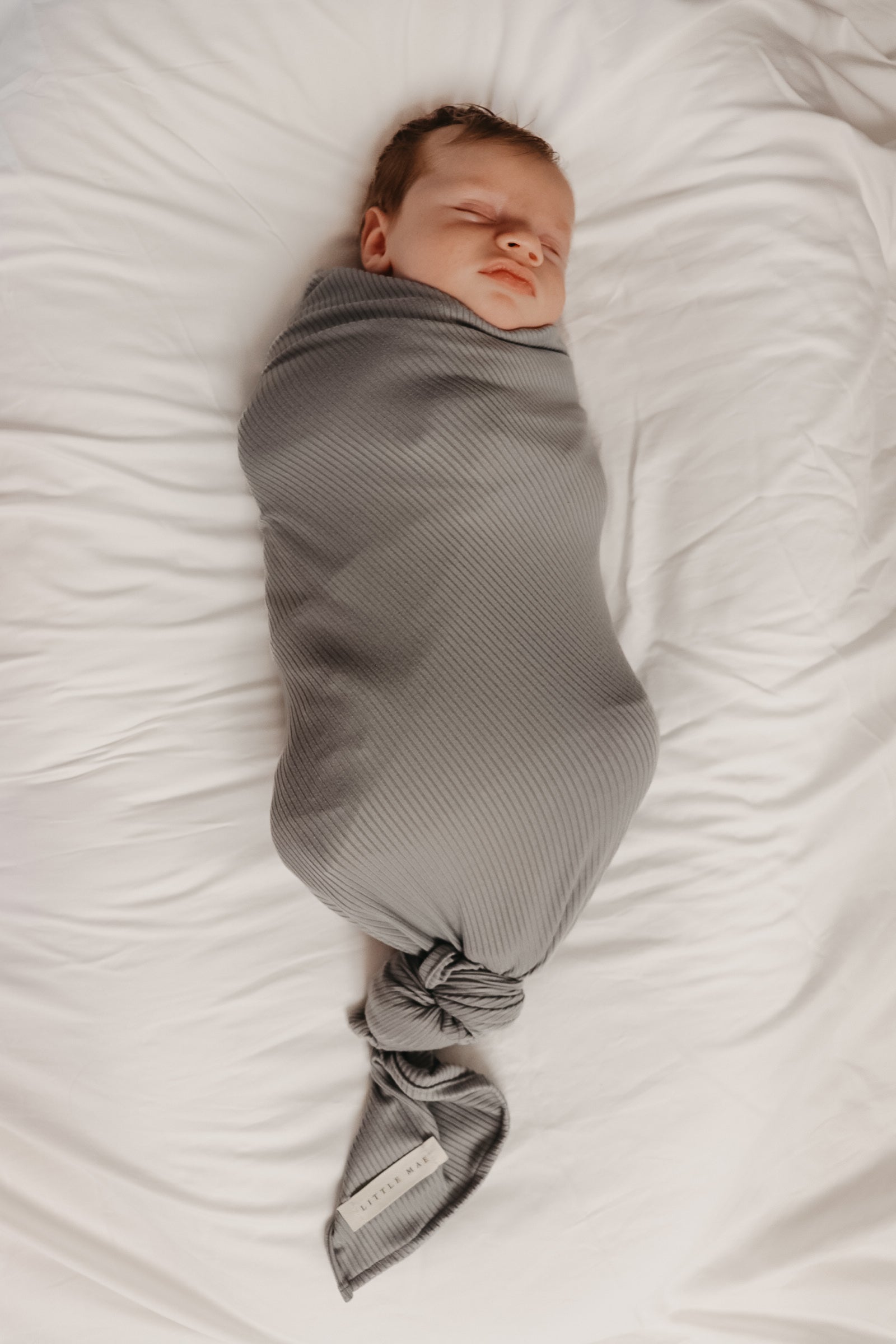 Stone Ribbed Stretch Swaddle Blanket For Newborns Little Mae Little Mae & Co Everetts Place: Online Boutique
