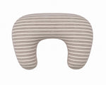 Grey Ivory Stripe Ruffle Nursing Pillow Cover by Little Mae & Co