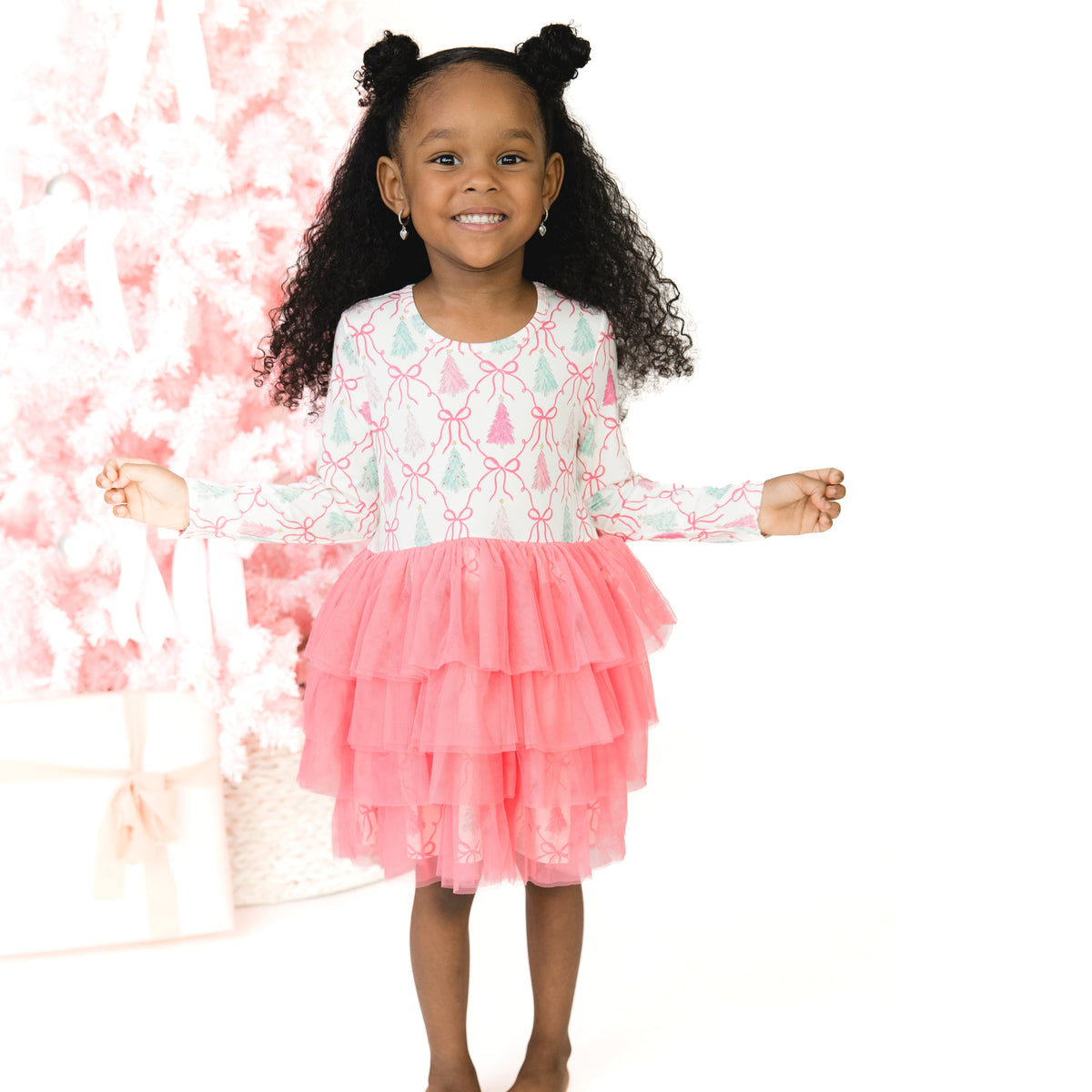 Bow Trellis Tree - Twirly Long Sleeve Tutu Dress and Cartwheel Short by Angel Dear
