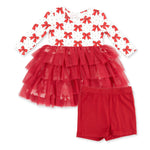 Festive Bows - Twirly Long Sleeve Tutu Dress and Cartwheel Short by Angel Dear