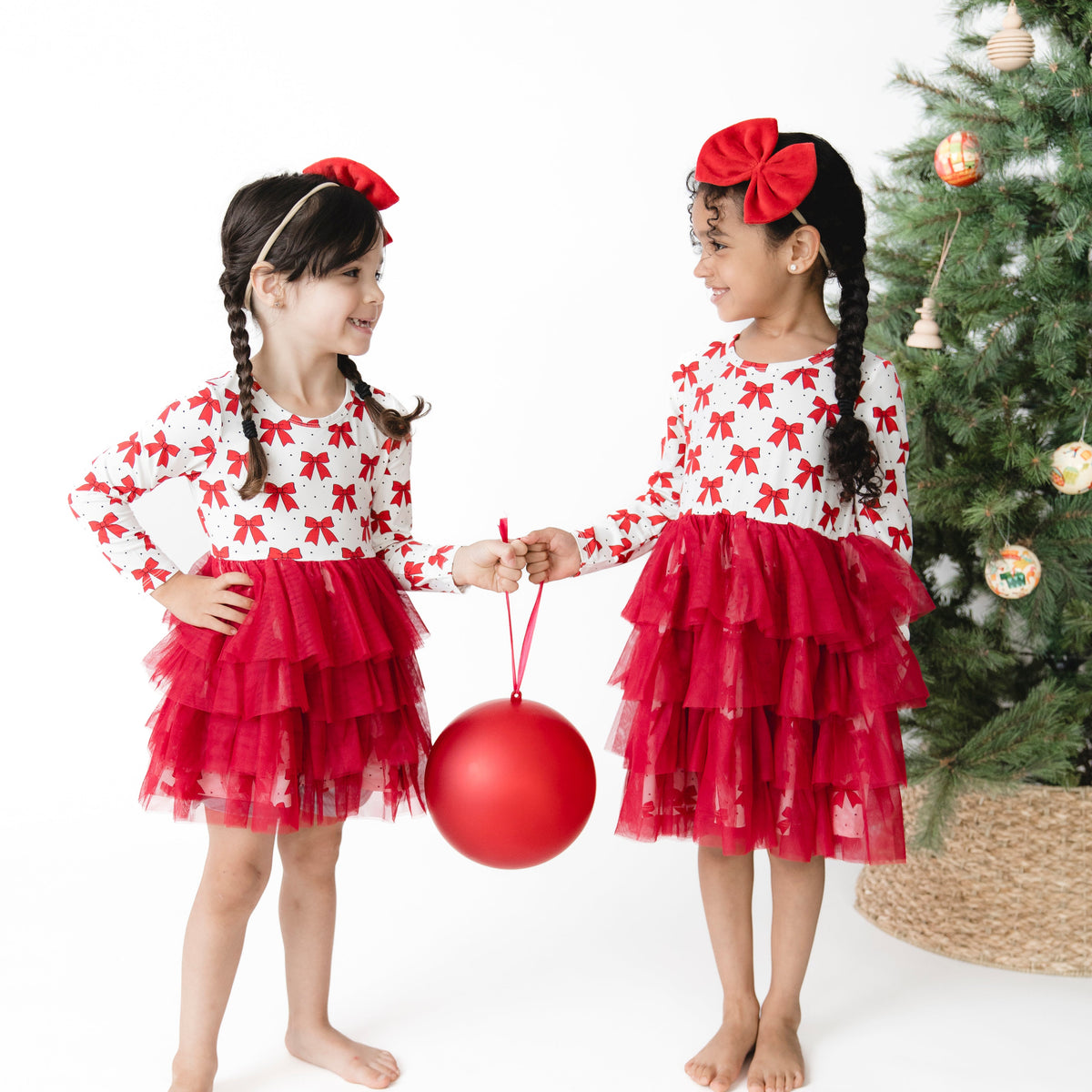 Festive Bows - Twirly Long Sleeve Tutu Dress and Cartwheel Short by Angel Dear