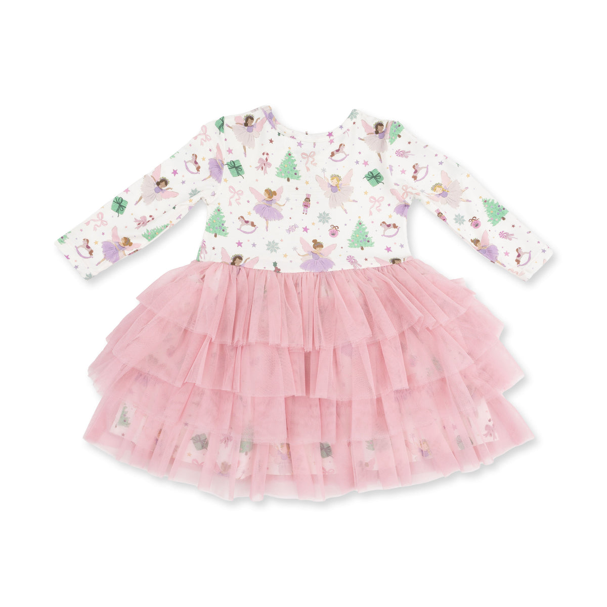 Sugar Plum Fairies - Twirly Long Sleeve Tutu Dress with Cartwheel Short by Angel Dear