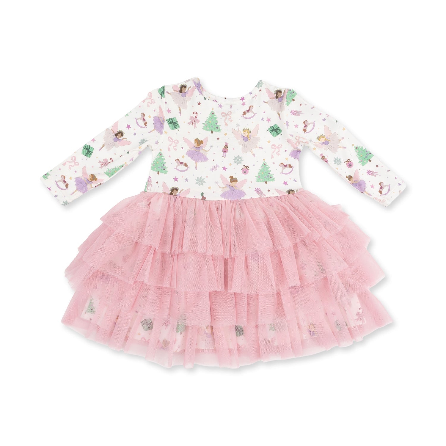 Sugar Plum Fairies - Twirly Long Sleeve Tutu Dress with Cartwheel Short