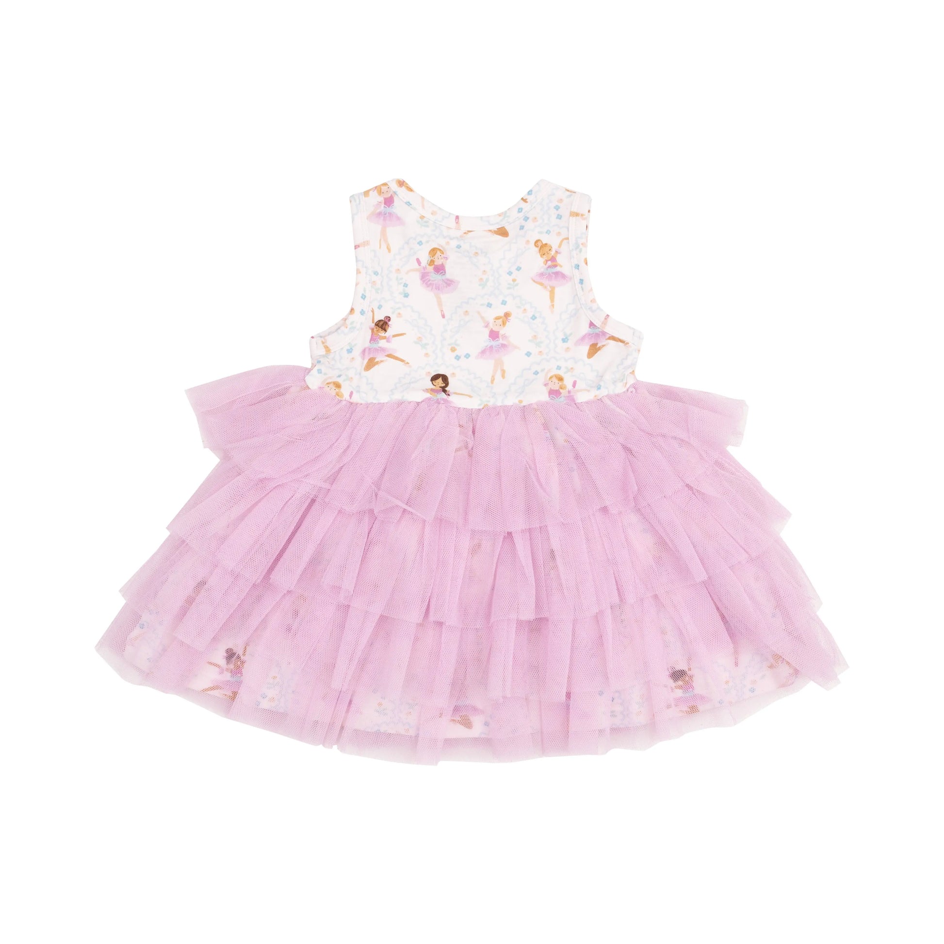 Twirly Tank Tutu Dress Bows and Ballet Layered Tulle Dress for Girls.
