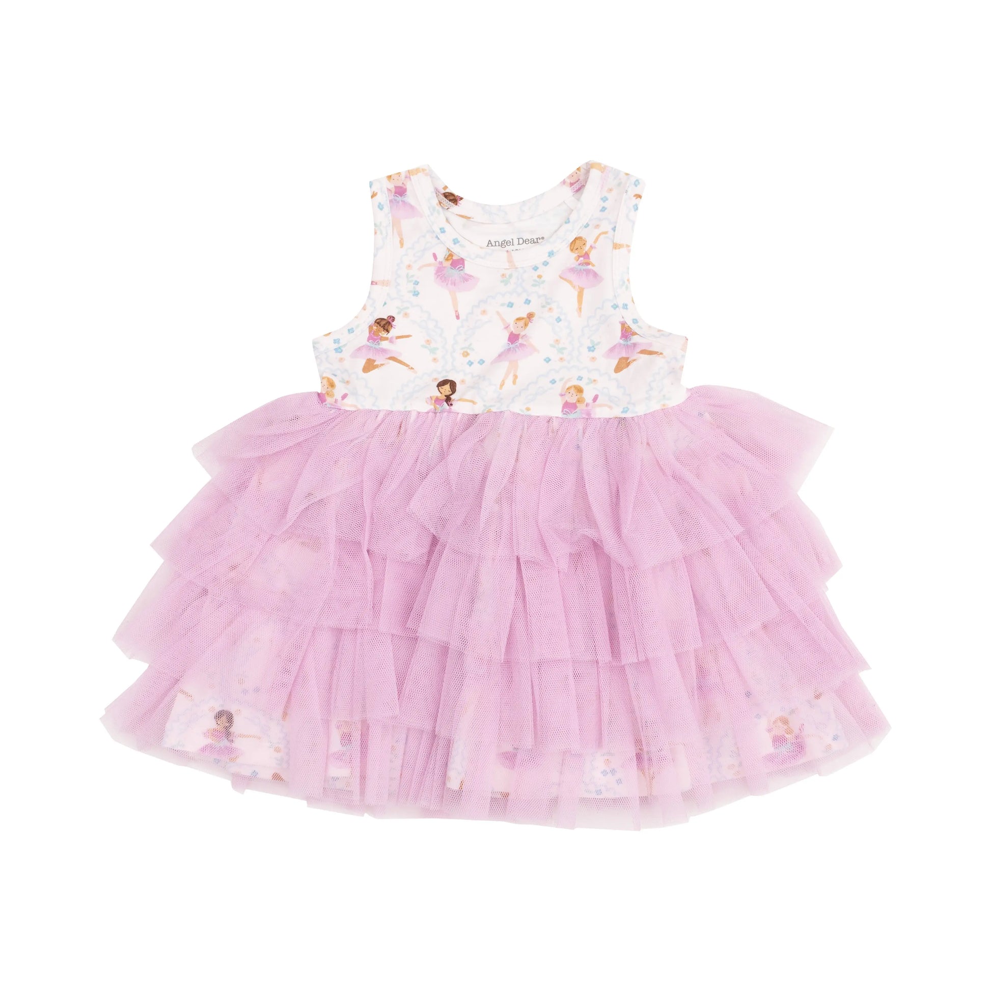 Twirly Tank Tutu Dress Bows and Ballet Layered Tulle Dress for Girls.