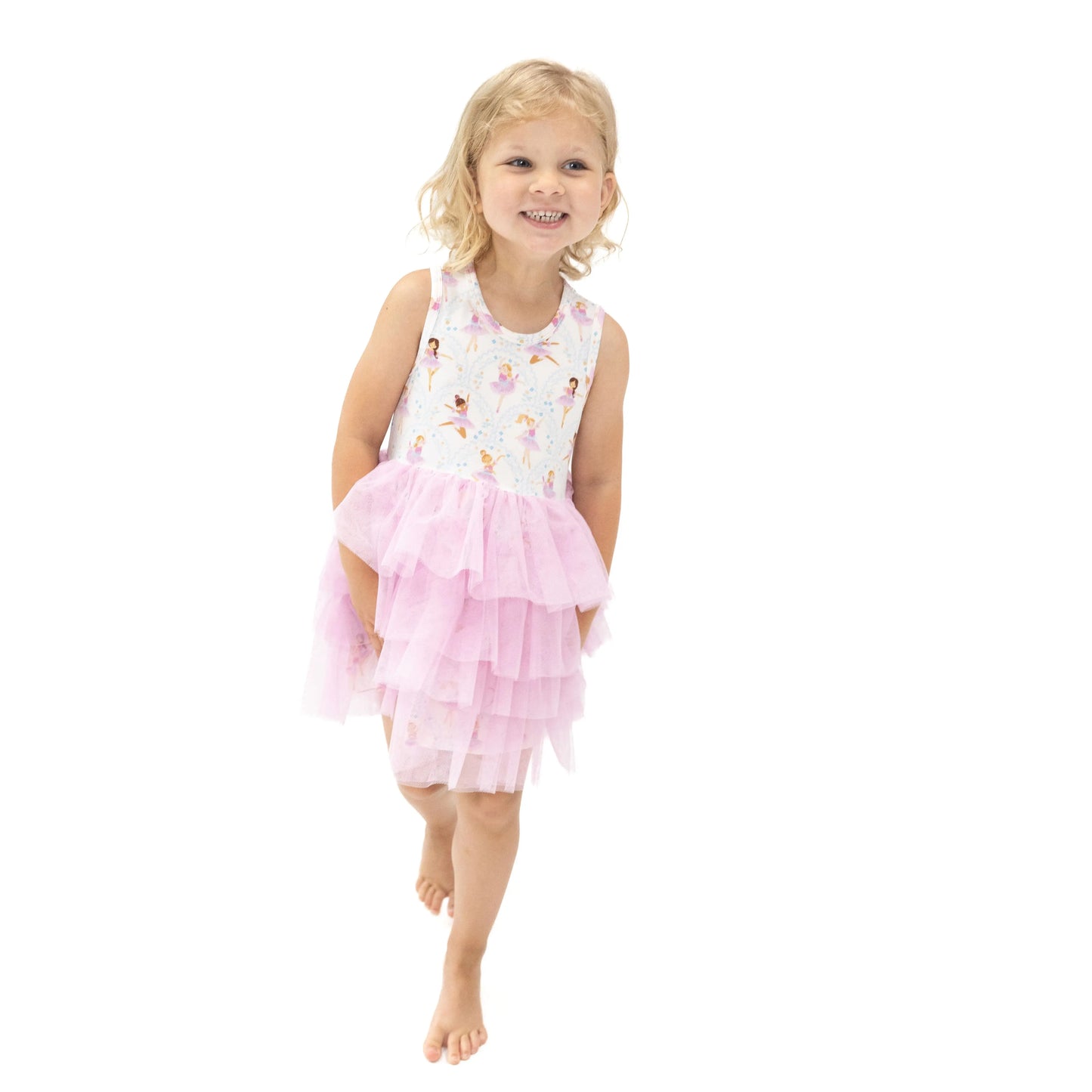 Twirly Tank Tutu Dress Bows and Ballet Layered Tulle Dress for Girls.