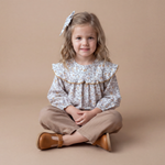Organic Ruffle Cotton Blouse - Ivy by Makemake Organics