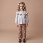 Organic Ruffle Cotton Blouse - Ivy by Makemake Organics