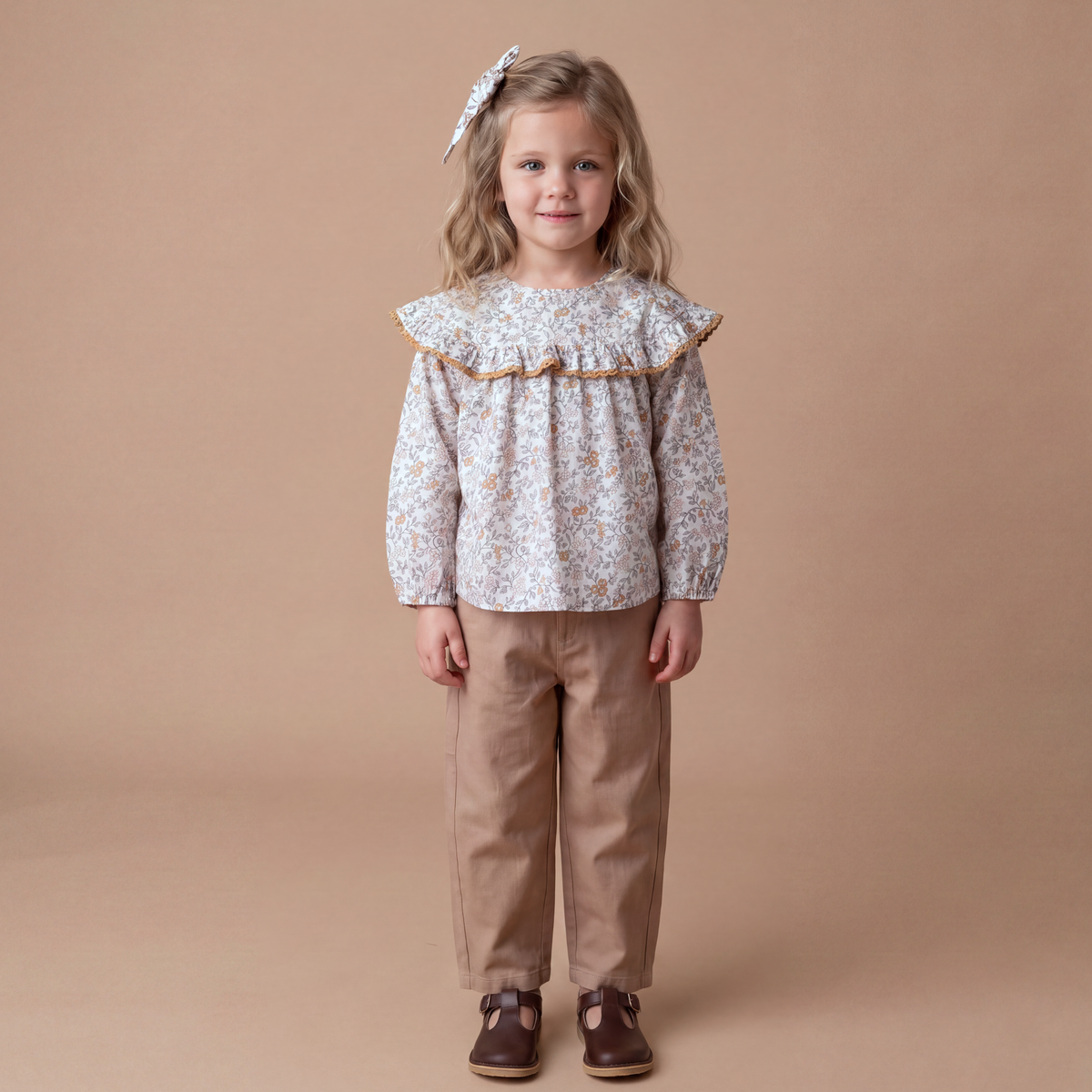 Organic Ruffle Cotton Blouse - Ivy by Makemake Organics