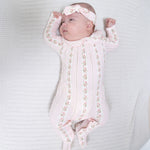 Smocked Peter Pan Snap Footie - Antoinette Stripe by Angel Dear (view 1 of 5)
