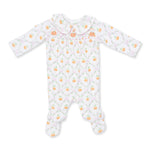 Pretty Pumpkin Trellis - Smocked Peter Pan Snap Footie by Angel Dear