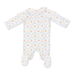 Pretty Pumpkin Trellis - Smocked Peter Pan Snap Footie by Angel Dear