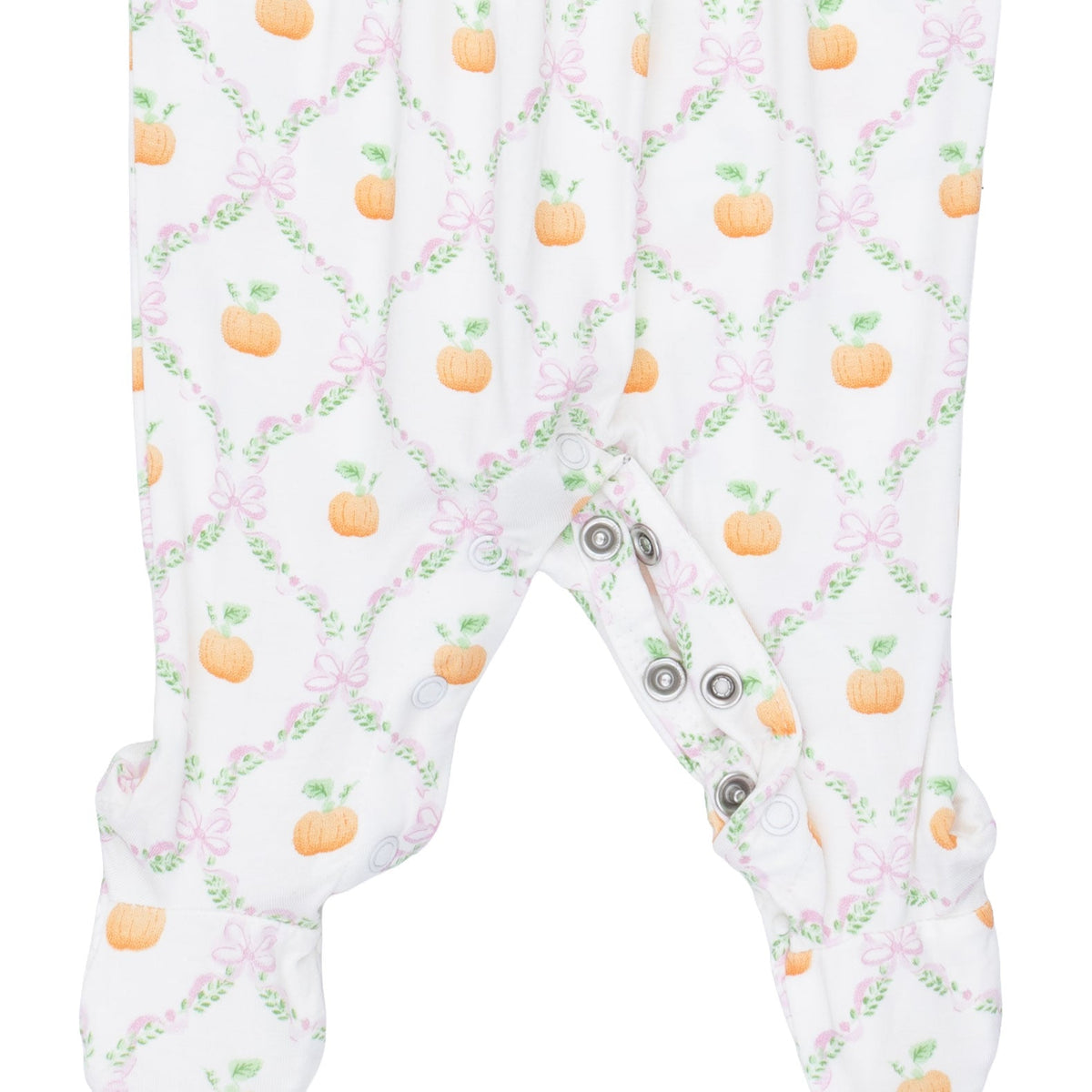 Pretty Pumpkin Trellis - Smocked Peter Pan Snap Footie by Angel Dear