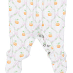 Pretty Pumpkin Trellis - Smocked Peter Pan Snap Footie by Angel Dear