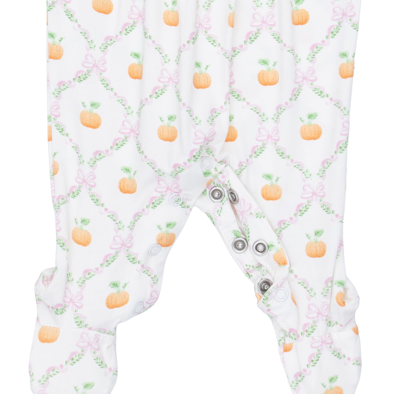 Pretty Pumpkin Trellis - Smocked Peter Pan Snap Footie by Angel Dear