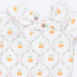 Pretty Pumpkin Trellis - Smocked Peter Pan Snap Footie by Angel Dear