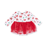 Bows & Candy Canes - Long Sleeve Tutu Bodysuit Dress by Angel Dear