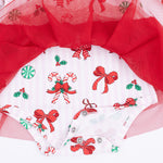 Bows & Candy Canes - Long Sleeve Tutu Bodysuit Dress by Angel Dear