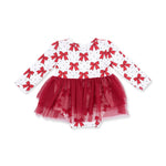 Festive Bows - Long Sleeve Tutu Bodysuit Dress by Angel Dear