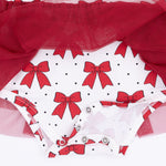 Festive Bows - Long Sleeve Tutu Bodysuit Dress by Angel Dear