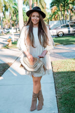 Raw Edge Bell Sleeve Babydoll Dress - Crochet Trim by PinkBlush (view 24 of 27)
