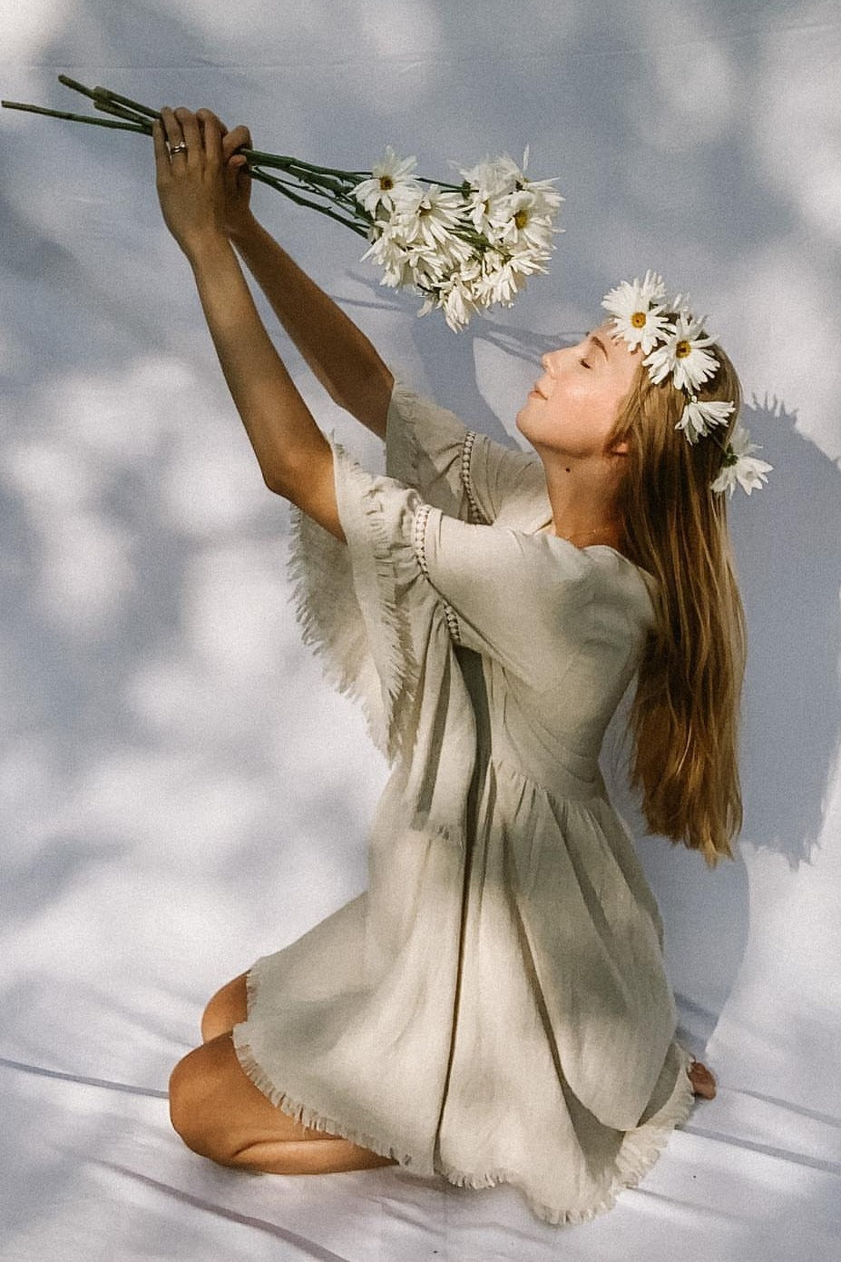 Raw Edge Bell Sleeve Babydoll Dress - Crochet Trim by PinkBlush (view 26 of 27)