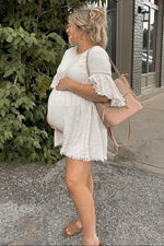 PinkBlush PinkBlush Maternity Dress with Crochet Trim for Elegant Expecting Mothers - Apparel & Accessories > Clothing > Maternity Clothing > Maternity Dresses Apparel & Accessories > Clothing > Dresses