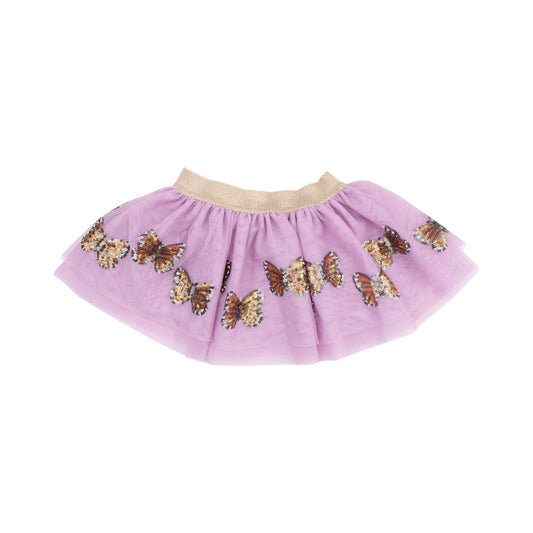 Tutu Skirt with Monarch Butterflies and Milkweed Sequined Appliques for Kids Angel Dear