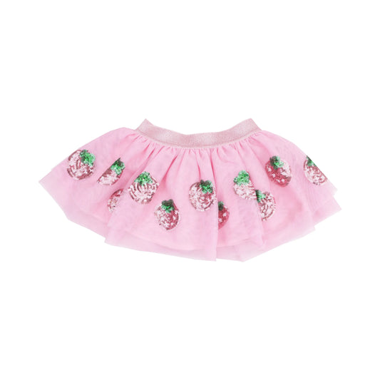 Tutu Skirt Strawberry Swiss Dot with Sequined Strawberry Appliques Angel Dear