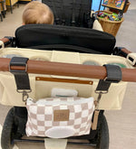 Wipes Clutch In Tan Check Multi Compartment Wet Bag For Diapering The Good Village Cloth Co. 