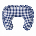 Navy Blue Gingham Ruffle Nursing Pillow Cover by Little Mae & Co