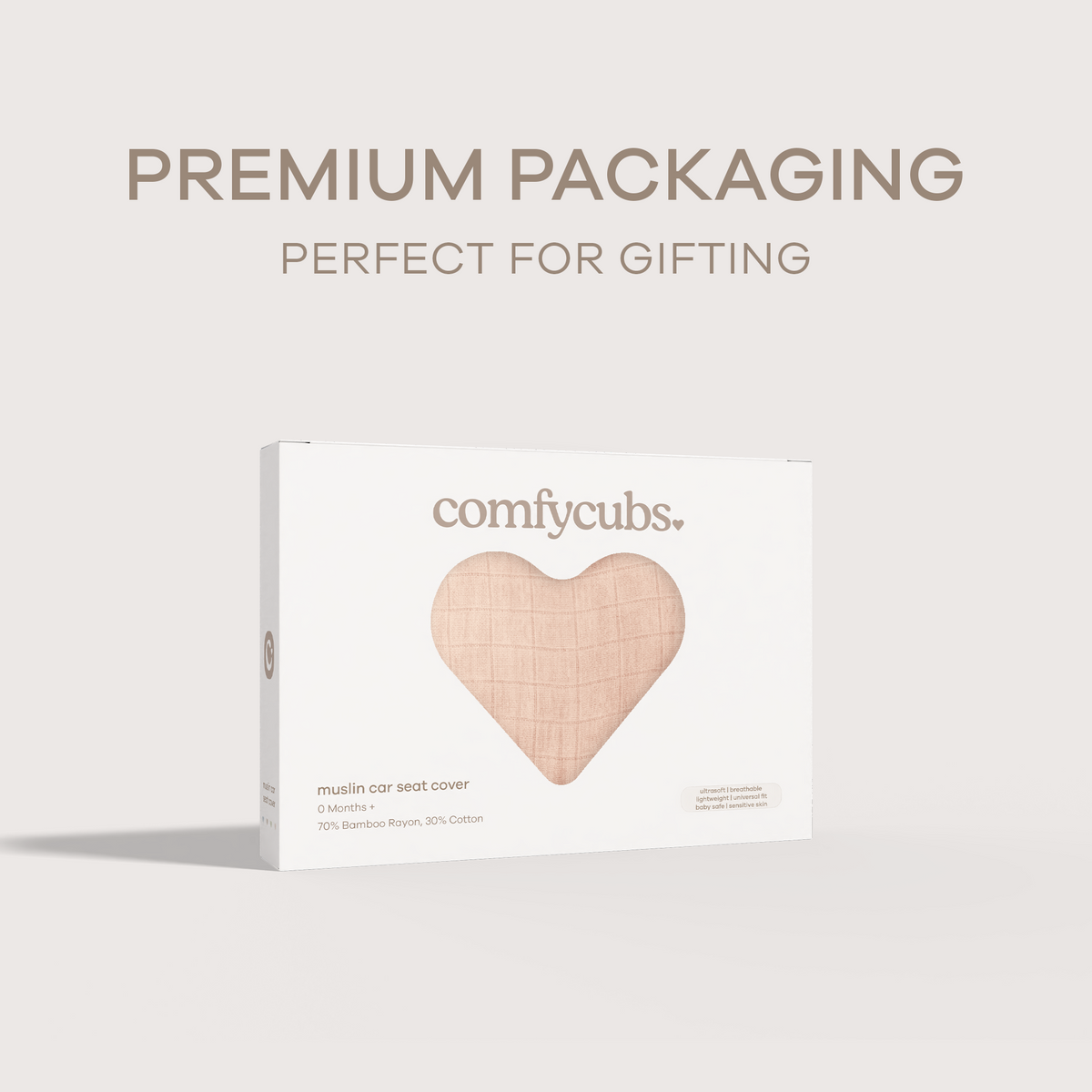 Organic Baby Car Seat Cover in Blush by Comfy Cubs at Everetts Place