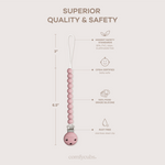 Pacifier Clips in Blush and Mauve, 2 Pack by Comfy Cubs