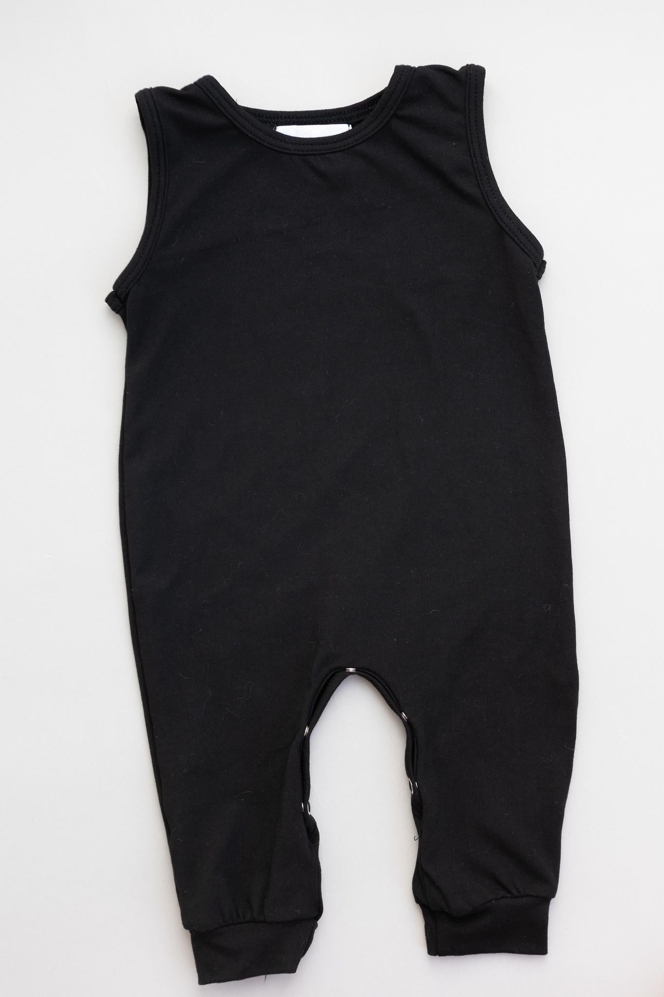 Mila & Rose ® Black Tank One Piece Jogger for Kids Mila Rose Unisex - Apparel & Accessories > Clothing > Baby & Toddler Clothing > Baby One-Pieces Tank One Piece Unisex