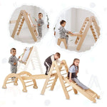 Goodevas 5in1 Montessori Climbing Set Triangle Ladder Climbing Arch Slide Board Climbing Net Art Addition - Baby & Toddler > Baby Toys & Activity Equipment > Baby Activity Toys 5in1 Playsets