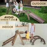 Goodevas 5in1 Montessori Climbing Set Triangle Ladder Climbing Arch Slide Net and Cushion Chocolate - Baby & Toddler > Baby Toys & Activity Equipment > Baby Activity Toys 5in1 Playsets