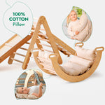 Goodevas 5in1 Montessori Climbing Set: Triangle Ladder + Arch/Rocker + Slide Board/Ramp + Netting rope + Cushion - 